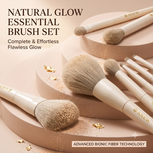 ANEW 10-Piece Beginner-Friendly Makeup Brush Set | Soft Synthetic Bristles for Face & Eye Makeup